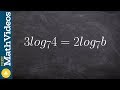 Applying the power rule of logarithms to solve the equation, 3log7 (4) = 2log7 (b)