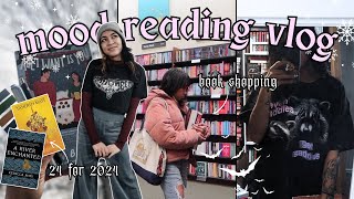 reading vlog | mood reading, 24 for 2024, book shopping, twisted retreat \u0026 trytreats unboxings