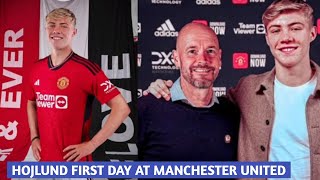 🚨BREAKING: HOJLUND FIRST DAY AT MANCHESTER TODAY AND MEET TEN HAG!🔥 Man Utd News