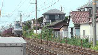 JR貨物　5070レ　代走　EF66 130号機　サメ　西明石～大久保間　村南第一踏切　2013年9月