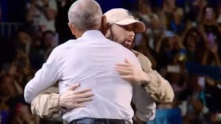 Eminem Introduces Barack Obama at a Detroit Rally for Vice President Kamala Harris