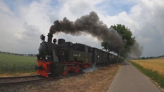 Unusual views of a steam train - Selfkantbahn Heritage Railway (4K)