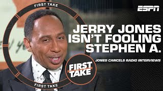Stephen A. has an idea of why Jerry Jones canceled his weekly radio interview 👀 | First Take