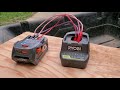 RIDGID 18V lithium battery charged from Ryobi 18V One+ lithium charger