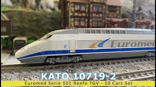 【模型玩具開箱趣】鐵道模型篇 KATO 10719-2 Euromed Series 101 Renfe TGV - 10 Cars Set