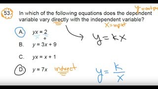GOHMATH: #53 ~ Direct & Indirect Equations ~ 53 MATH MTEL ~ GOHmath.com