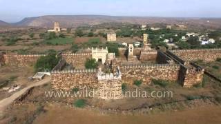 Aerial view of the Jamia Masjid of Gandikota : 4K