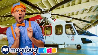 Blippi Explores a Firefighting Helicopter! | Classic Blippi Episode | Learn ABC 123 | Moonbug Kids