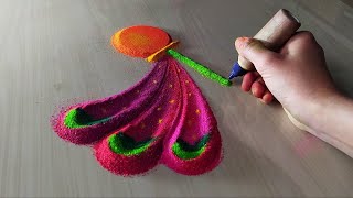 गुढी पाडवा 🙏🏻🌸🚩 special Rangoli | Easy gudhi padwa rangoli design | quick easy gudipadwa rangoli