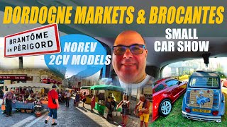 Dordogne Markets & Brocantes | Brantôme | Small car show | Norev 2CV models | New filming 