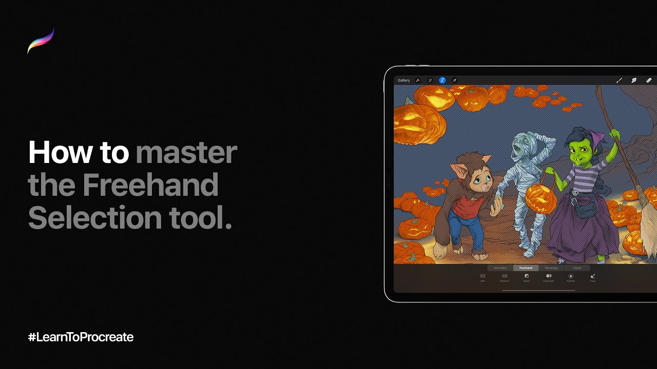 How To Master The Freehand Selection Tool In Procreate - YouTube