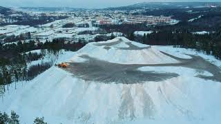 DRONE VIDEO: Snow-dump mountain looms over Swedish town