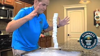 Most Wet Soap Stacked in 1 Minute - Guinness World Record