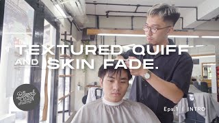 INTRO - DI BAWAH POHON BARBER & SHOP - TEXTURED QUIFF with SKINFADE