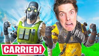 I Got CARRIED by LazarBeam and a PRO in this... - Apex Legends