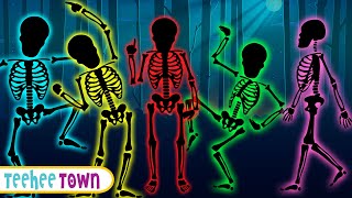 Midnight Magic | Five Skeletons Walking In Middle Of The Night | Spooky Song By Teehee Town