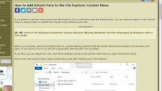 How to Add Details Pane to the File Explorer Context Menu