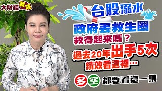 (大財經46)台股溺水，政府丟救生圈，救得起來嗎？過去20年出手5次，績效看這裡….多空都要看這一集..#訂閱頻道開啟小鈴鐺 阿霞Line ID：@0277018898tw