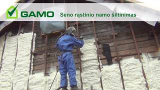 Seno rąstinio namo šiltinimas su GAMO putomis