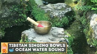 Tibetan Singing Bowl Resonance | River Water Natural Sound | 528 Hz | Meditation sound bath | Peace