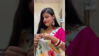 Easy festival hairstyle under 1 min using stickers pearls   #simplehairstyle #komal_comedian_girl