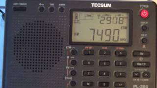 WBCQ 7490 Khz Shortwave on Tecsun PL 380