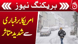 U.S. and U.K. hit hard by snow - Breaking News - Aaj News