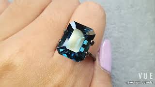 London Blue Topaz Emerald Cut 11.6CT G280 Blue gemstone, semi precious gemstone