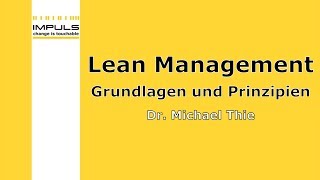 Lean Management Webinar - Lean Management Grundlagen und Prinzipien