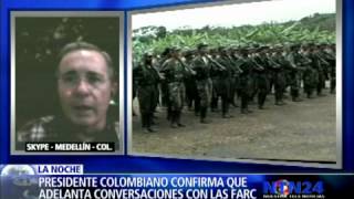 Álvaro Uribe criticó en La Noche de NTN24 el proceso de negociación con las FARC
