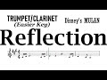 REFLECTION Trumpet Clarinet Easier Key Sheet Music Backing Track Partitura Disney's Mulan