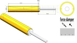 Mechanism 44: force damper  with calculations - SolidWorks Tutorial