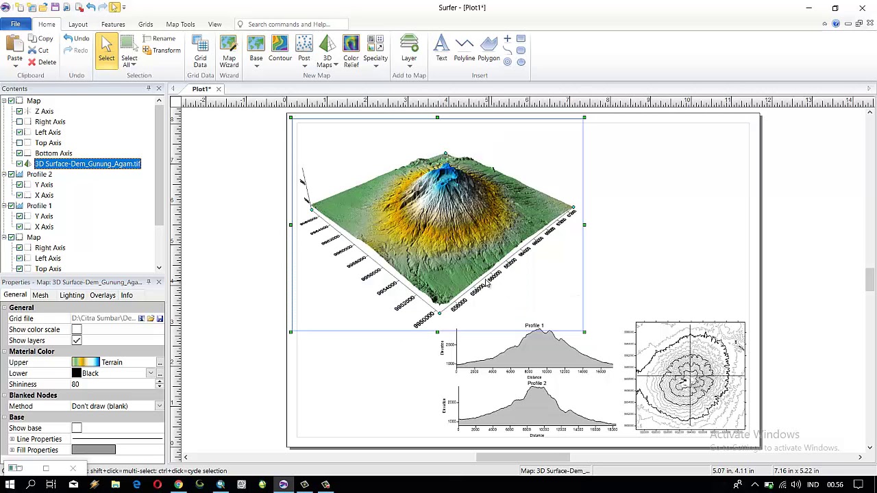 Tutorial Surfer 3D | Membuat Garis Kontur | Penampang Melintang ...