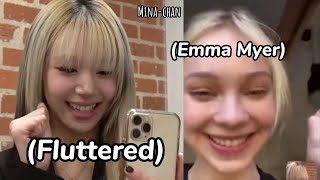 chaeyoung *blushes* when receives surprise call from emma myers