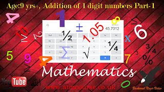 VID#206 Age;9 yrs+,  Addition of 1 digit numbers Part 1