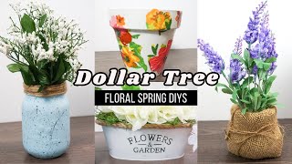 DOLLAR TREE SPRING DECOR 2021 | FARMHOUSE FLORAL SPRING DIYS | #FriendFriday