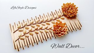 Amazing Wall Hanging with Pistachio Shells | Ice cream Sticks Home Decor Craft Ideas