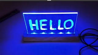 COMO FAZER PLACA DE SINAL LED ACRÍLICO. /  how to make acrylic led sign board