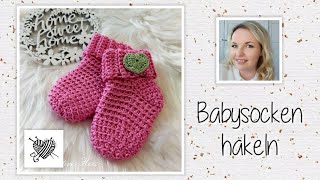 Babysocken häkeln/ crochet baby socks (with english subtitle) - Mein kreatives Herz