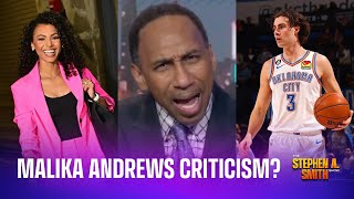 Stephen A. Smith addresses criticism aimed at Malika Andrews