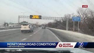 KETV crews monitor road conditions throughout Omaha during evening commute