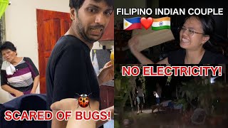 🇮🇳🇵🇭 MY INDIAN HUSBAND'S FIRST BEETLE ENCOUNTER IN PHILIPPINES. NO ELECTRICITY AT NIGHT!