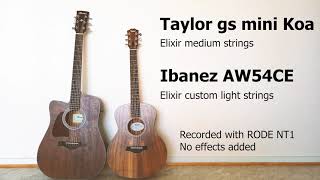 Taylor GS mini Koa vs Full size entry level dreadnought (Ibanez AW54CE)