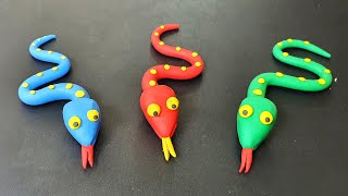 Snake clay modelling for kids Clay Snake fish making  How to make Snake clay