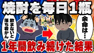 【2ch有益スレ】酒に強くないワイが焼酎を1日1瓶、毎日飲み続けて1年たった結果ｗｗｗ【ゆっくり解説】