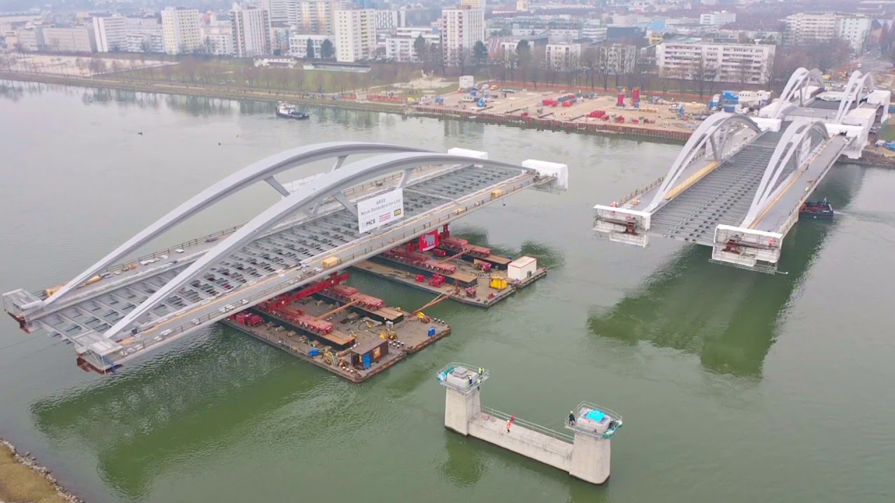 Ebb: BRÜCKENSCHLUSS "neue Donaubrücke Linz" - Das FINALE - YouTube