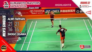 Alwi Farhan vs Shogo Ogawa | Kumamoto Masters Japan 2024 | R32 MS Highlights