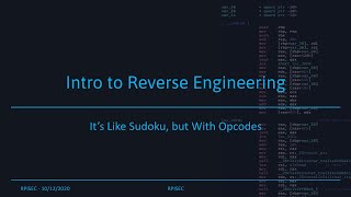 F2020 - Intro to Reverse Engineering