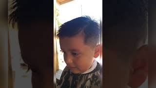 cutting my nephews hair : comb over : beginner