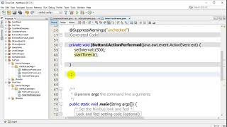 Java Timers Set Up with Tick Tock Frame